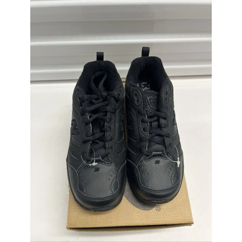 New Balance 621 Little Kid Black Leather Lace Up Uniform Sneakers SZ 10.5 M
